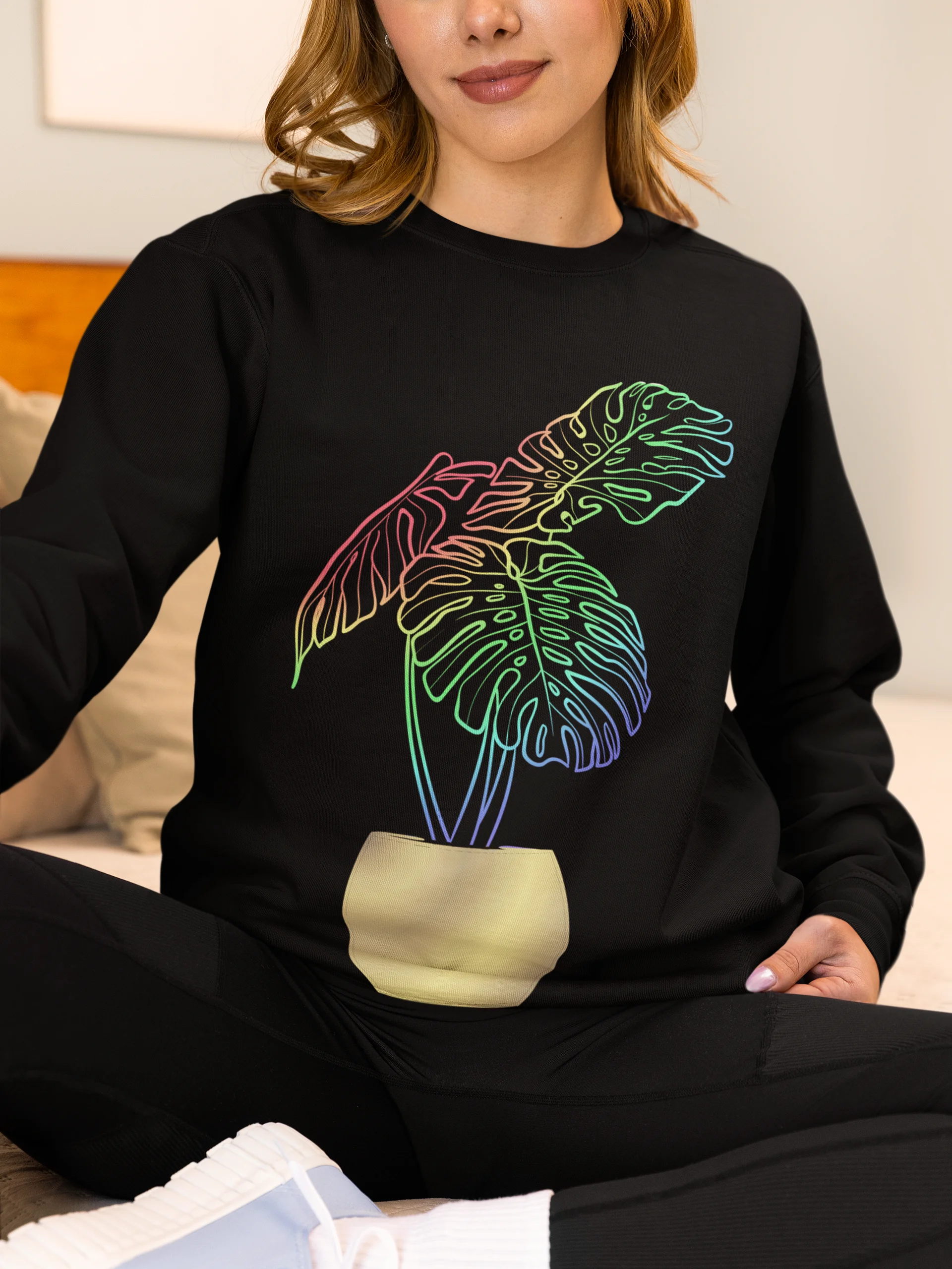 Rainbow Monstera Sweatshirt product image (1)