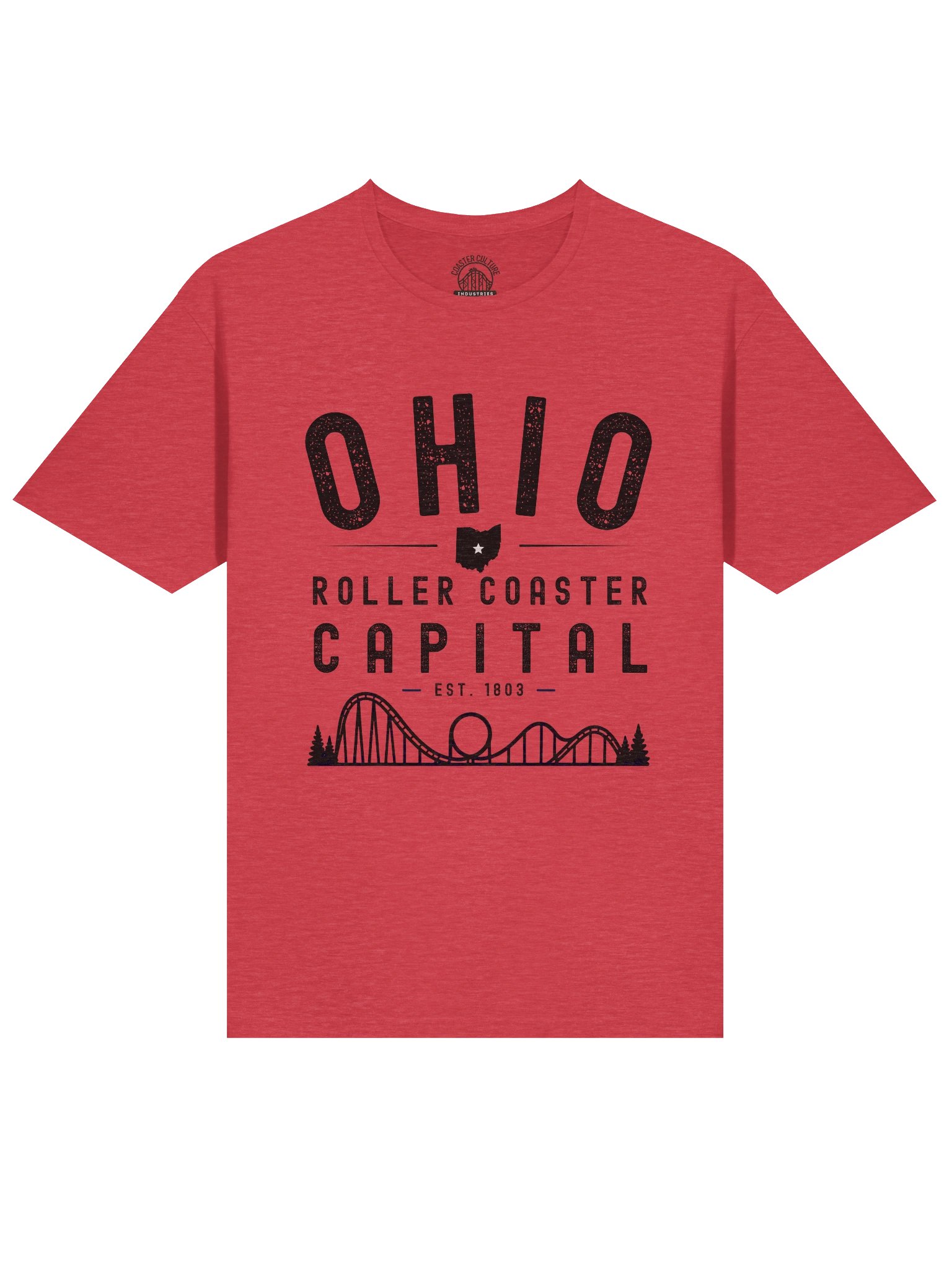 Ohio Roller Coaster Capital Vintage T‑Shirt – Est. 1803 Coaster Culture Tee product image (3)
