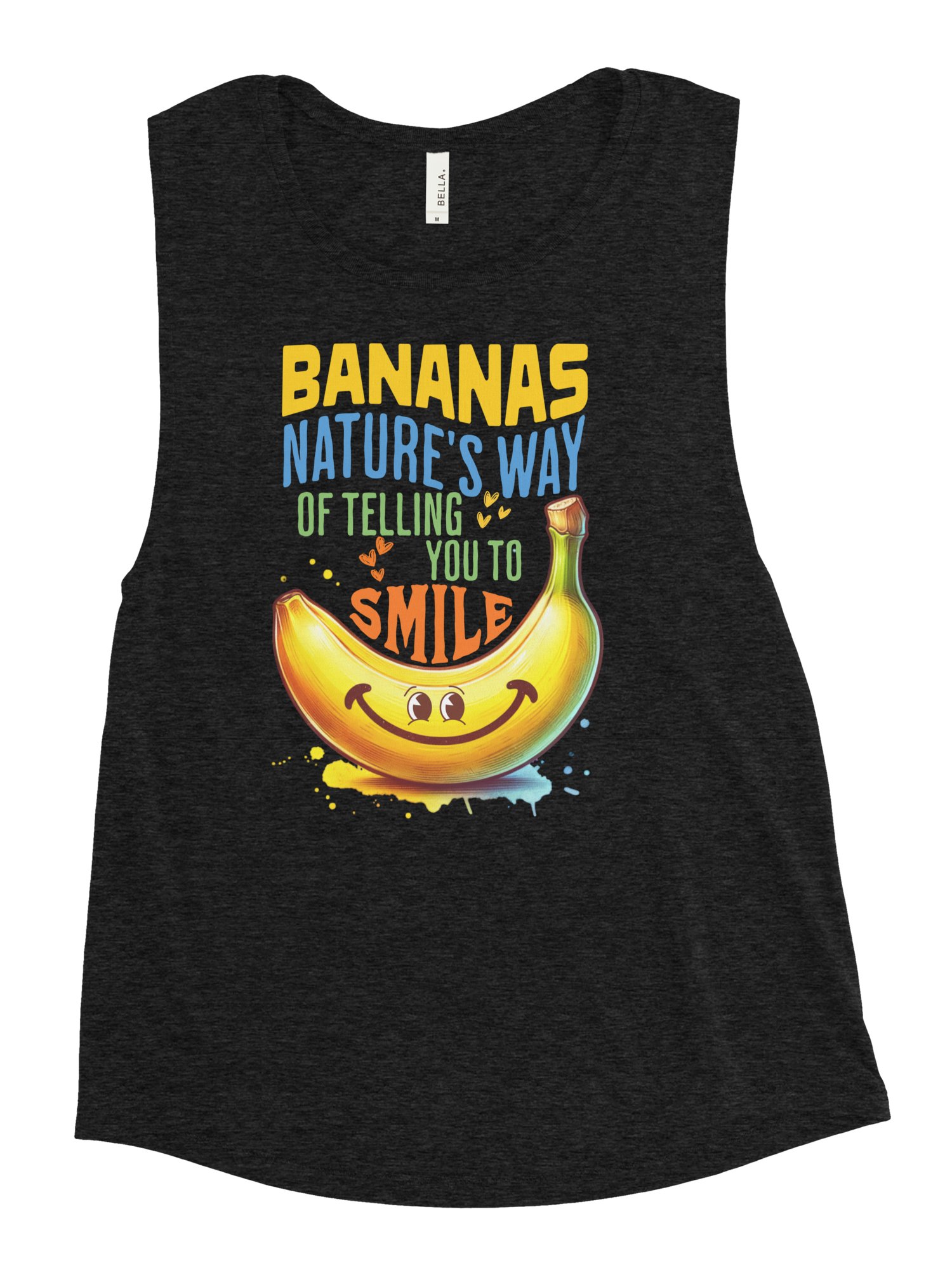 Bananas Nature's Way of Telling You to Smile Ladies’ Muscle Tank | Fun Banana Tank top product image (4)