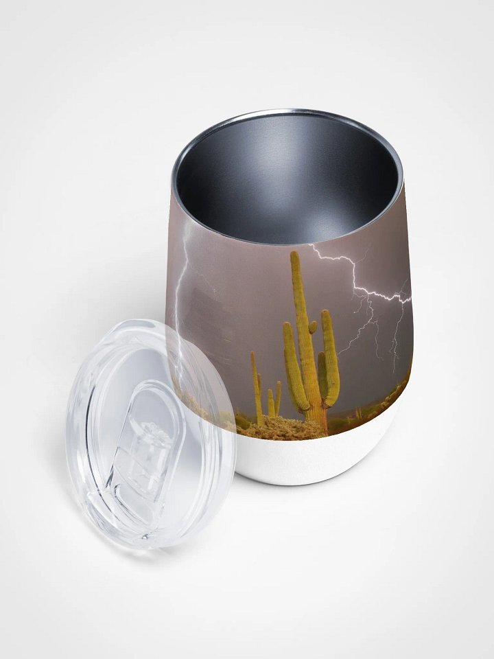 Saguaro and Lightning Wine Tumbler product image (1)