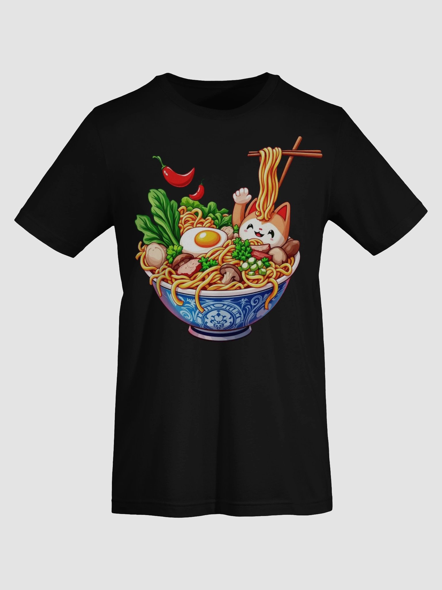 Whimsical Ramen Cat T-Shirt product image (7)