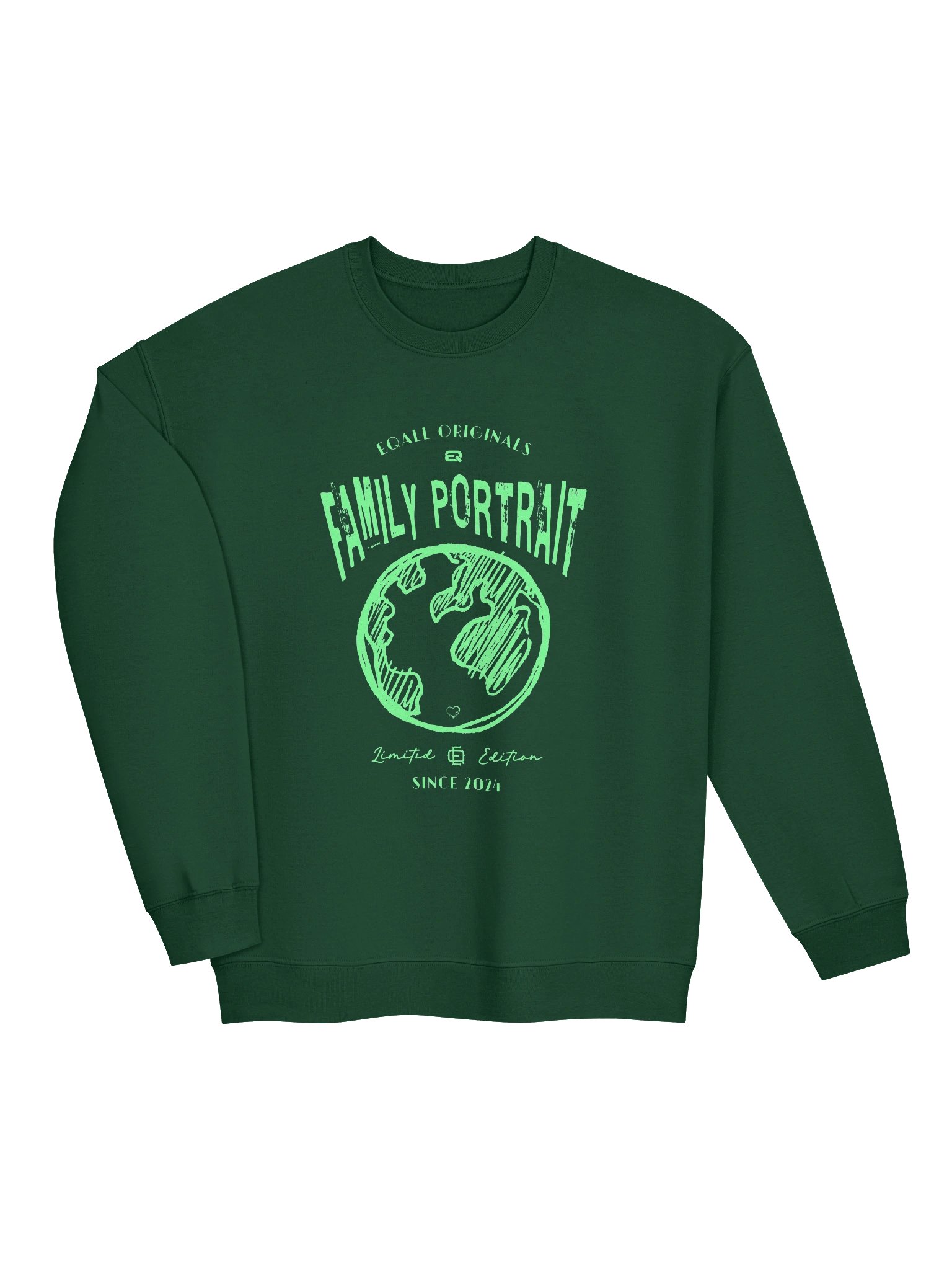Earth Love_Family Portrait_Unisex Gildan Crewneck Sweatshirt EQALL® Originals_Green product image (21)