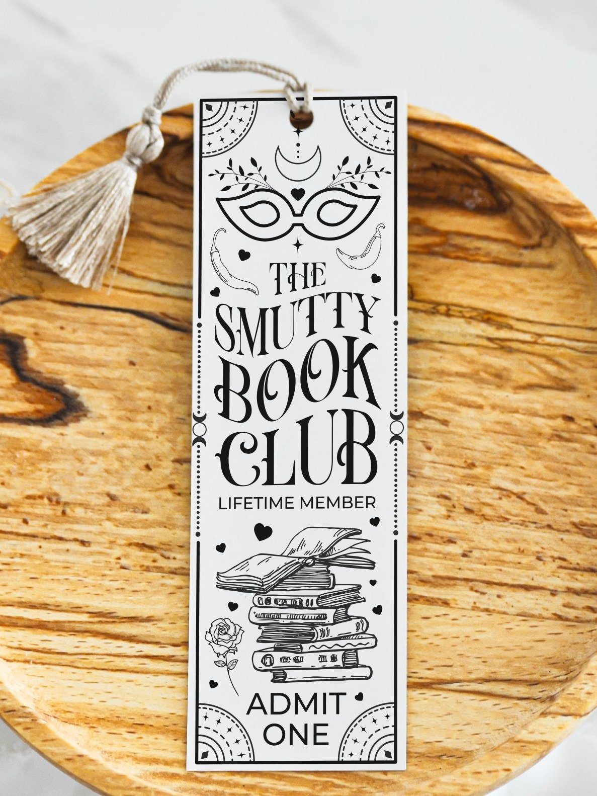 Smutty Book Club Bookish Reader Tarot Bookmark SVG, Laser Cut File, Celestial Book Nerd Dark Romance, Instant Digital Download product image (5)
