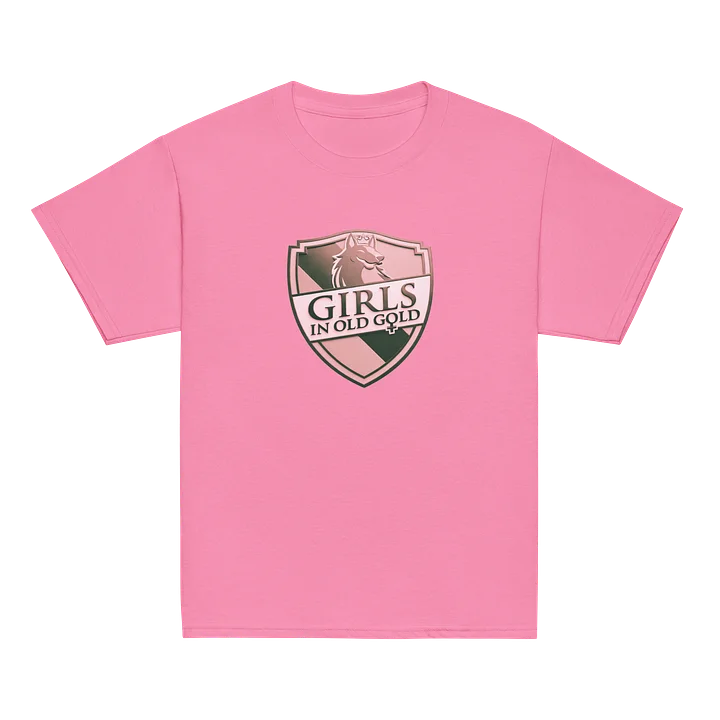 Girls in Old Gold Youth Tee Pink Logo product image (3)