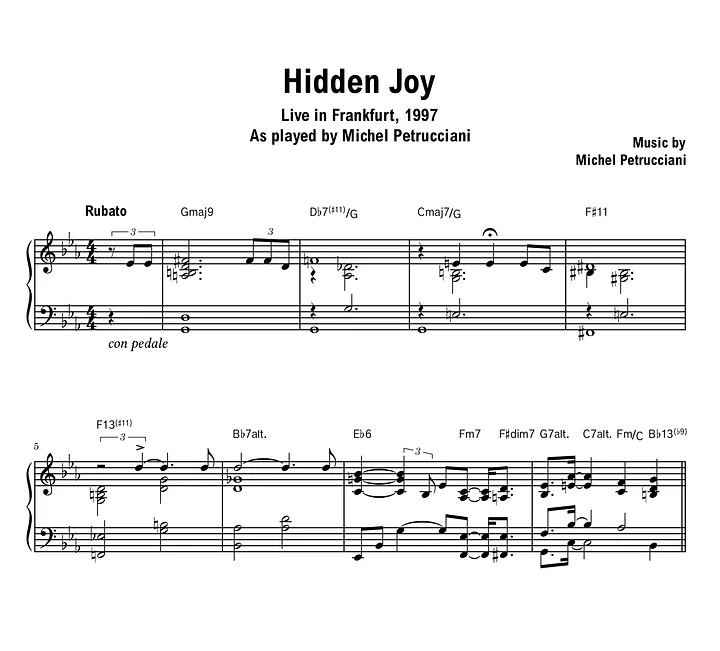 Michel Petrucciani - Hidden Joy (Frankfurt) - Sheet music (PDF) product image (1)