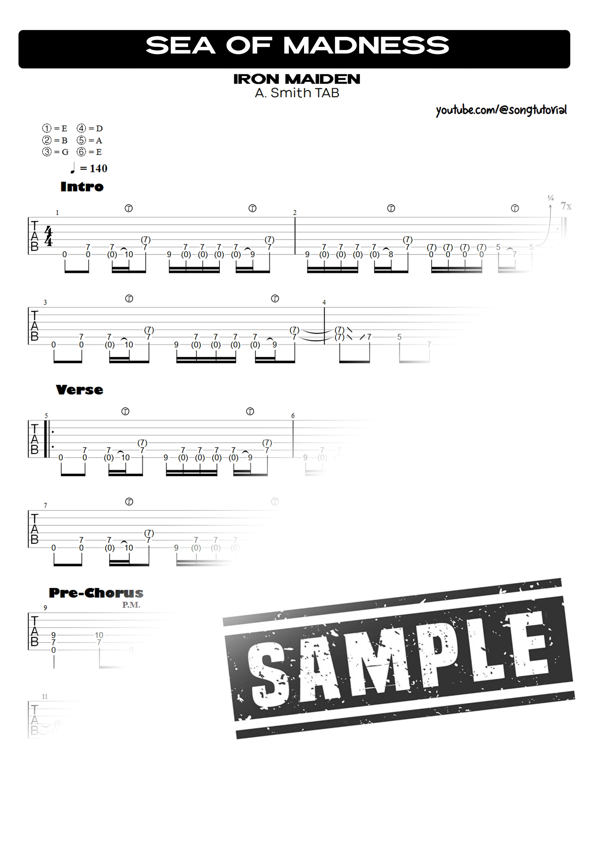 Sea of Madness | PDF Tab + Guitar Pro | Iron Maiden product image (2)