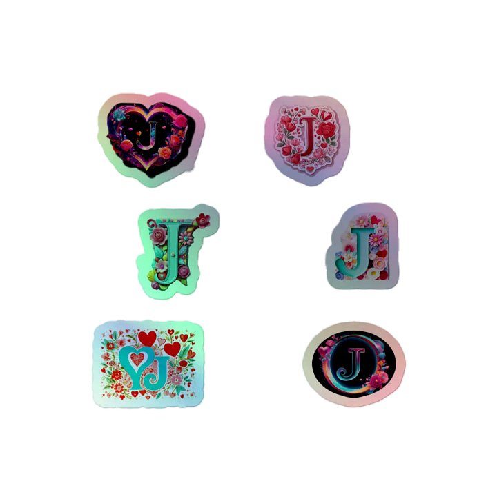 All J's Valentine’s Monogram Holo Sticker Pack product image (2)