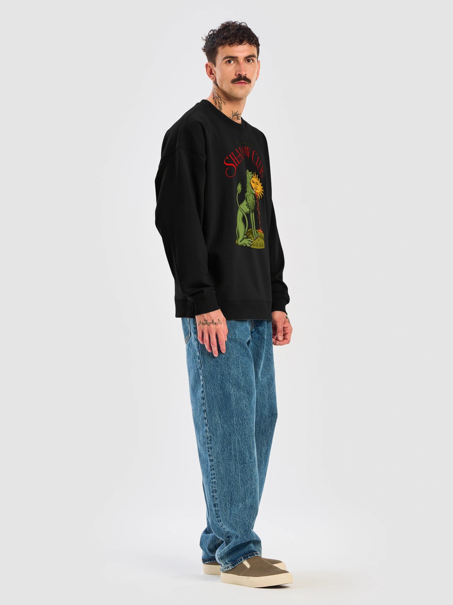 SWEATSHIRT Unisex Oversize Coton Bio Poids Lourd - LION ALCHIMIQUE product image (7)