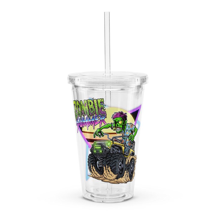 Double Wall Clear Plastic Tumbler (16 oz) : ZOMBIE SUMMER product image (1)