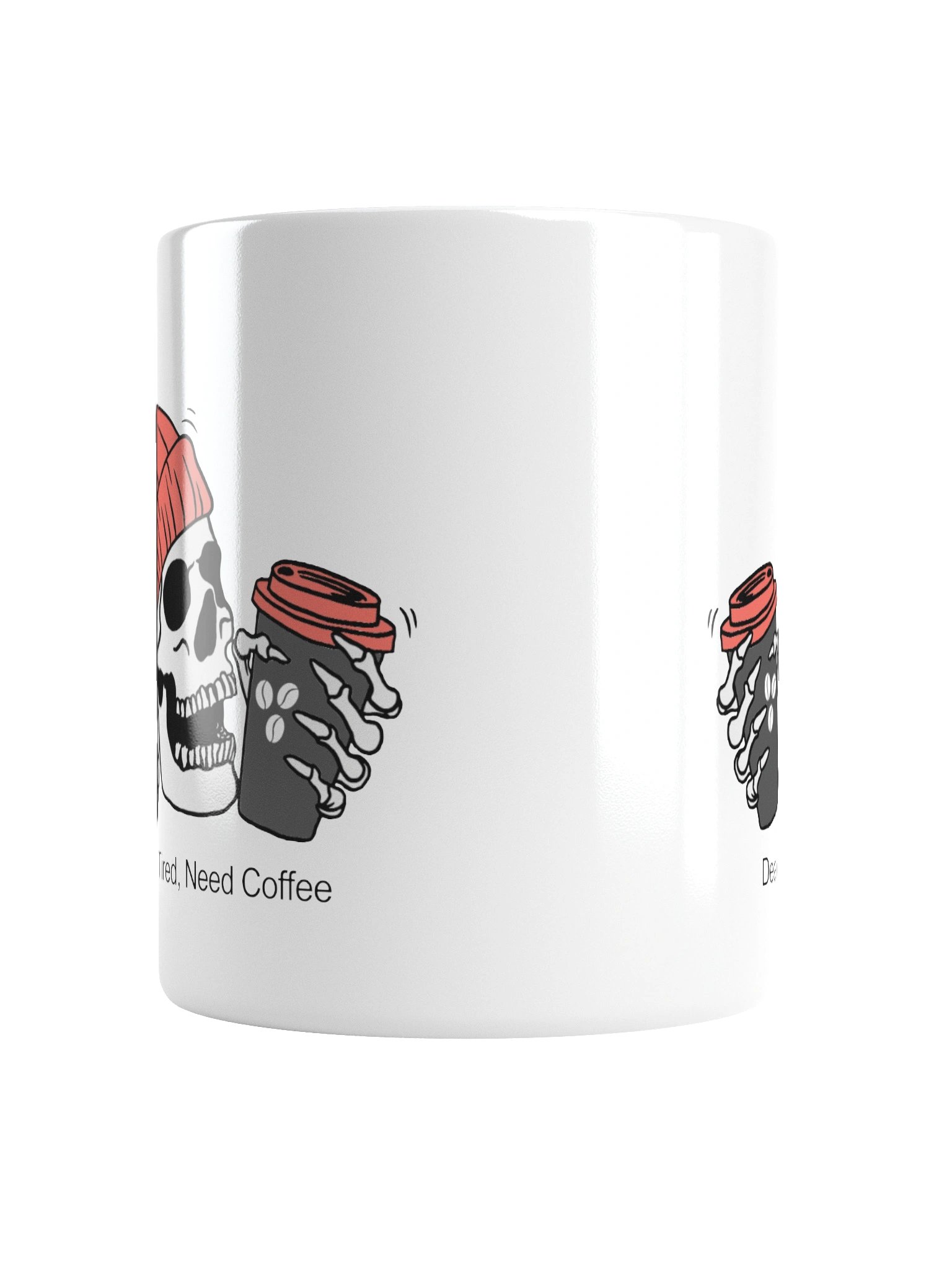 Rosey “Dead Tired, Need Coffee.” Skeleton Ceramic Mug product image (6)