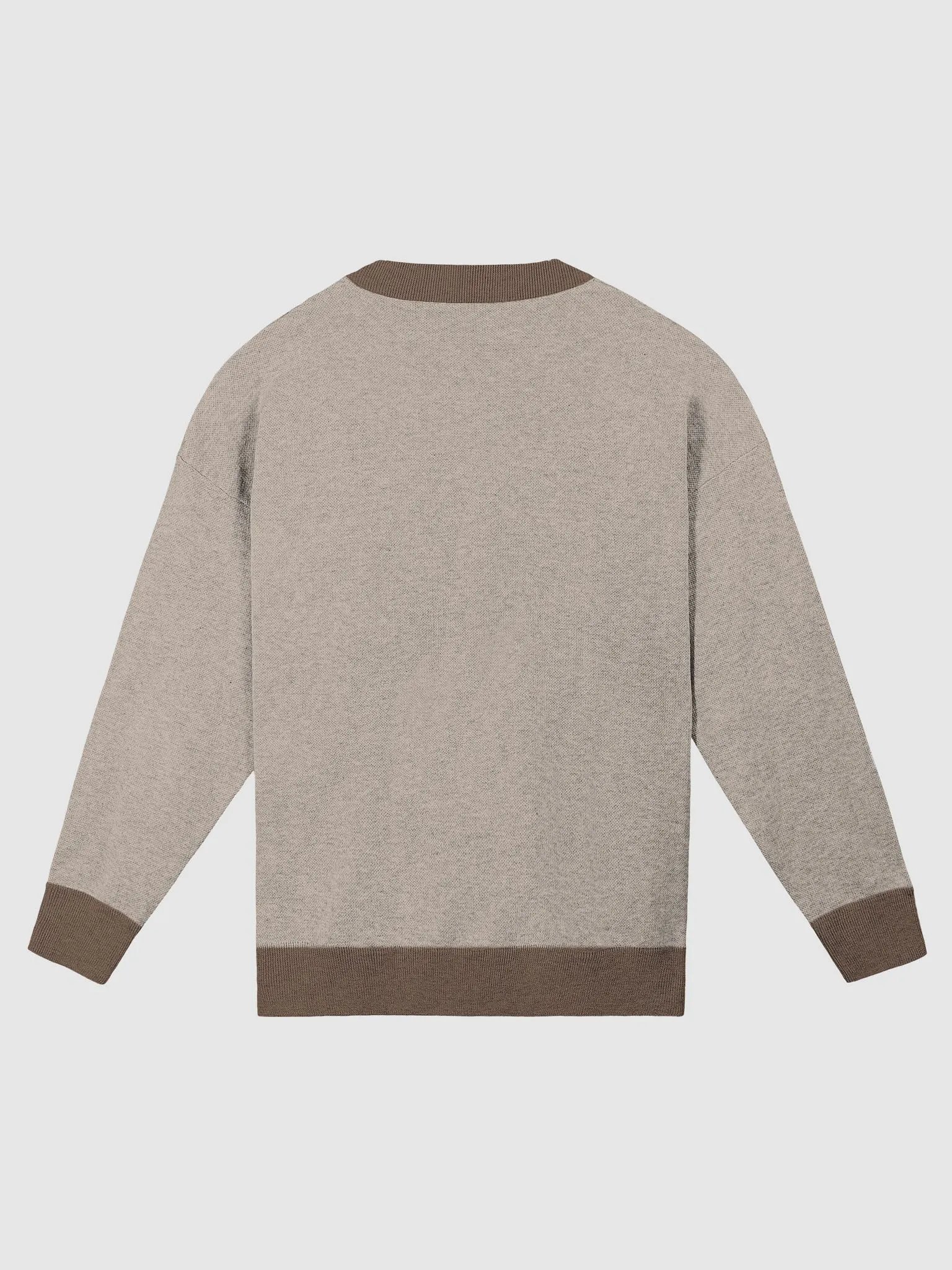 *not* mentally linear (lg. lined design, duotone brown and white) knitwear relaxed crewneck product image (6)