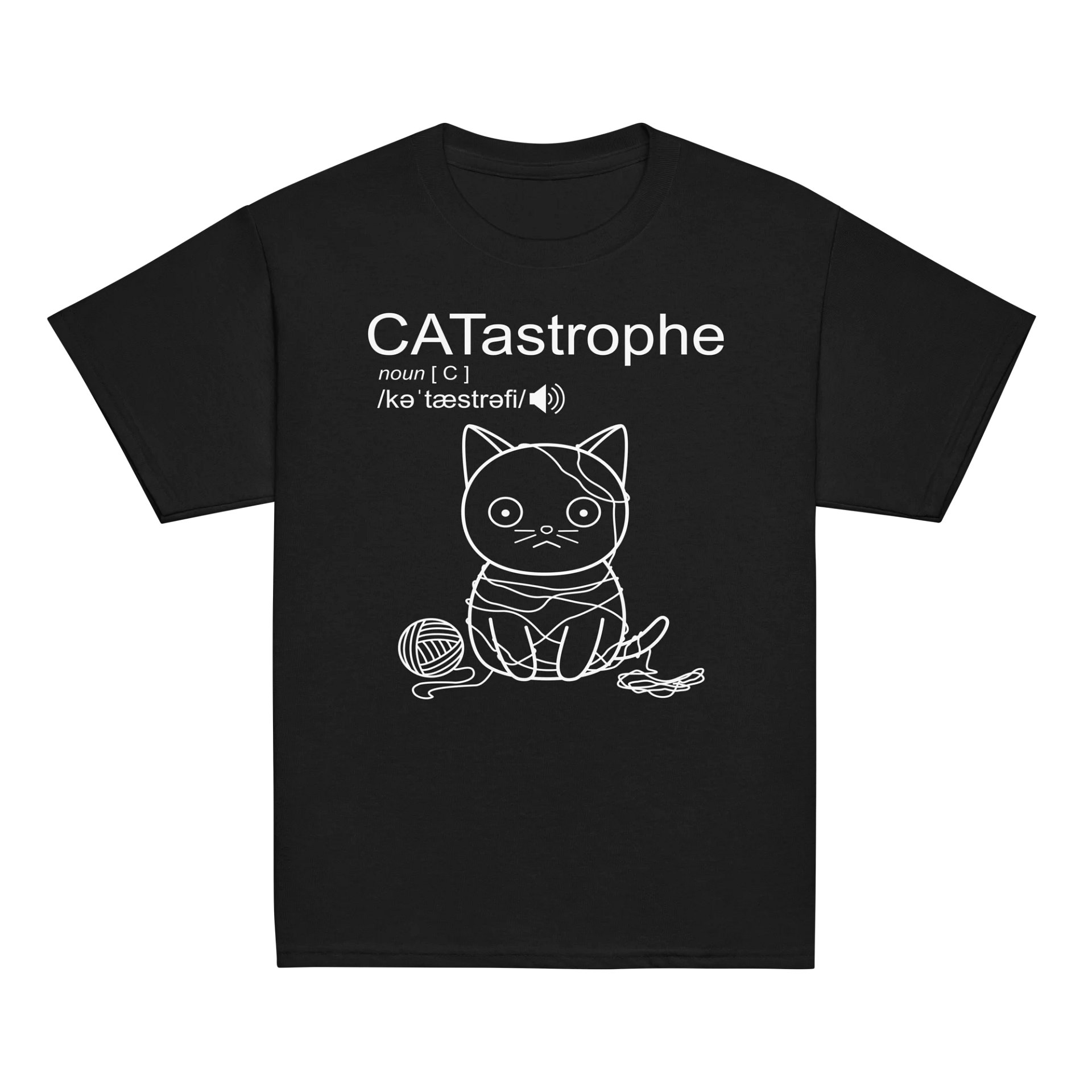 CATastrophe (Cat with Yarn) - Unisex Youth Heavyweight T-shirt product image (2)