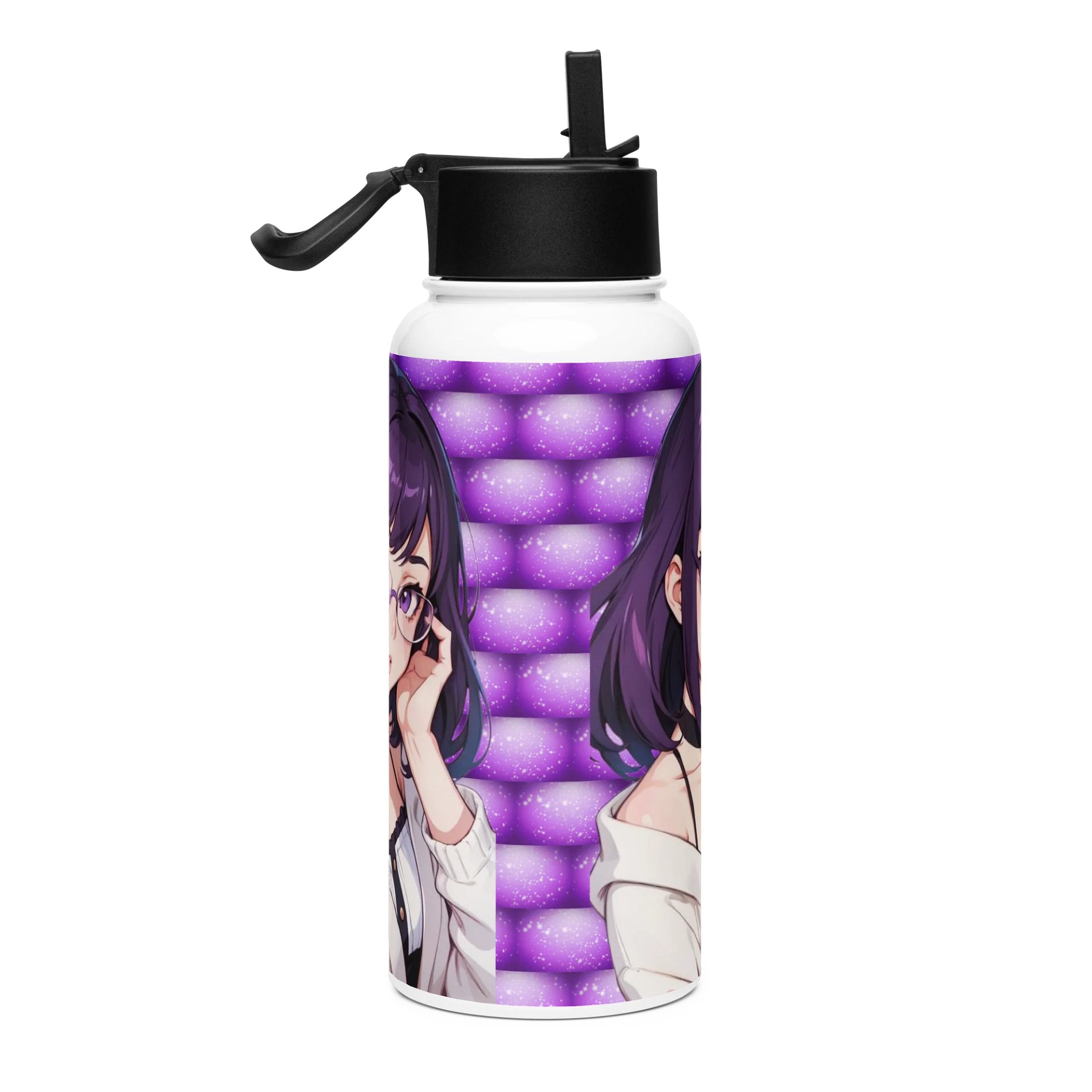 (Purple WAIFU) K Stainless Steel Water Bottle with a Straw Lid product image (4)