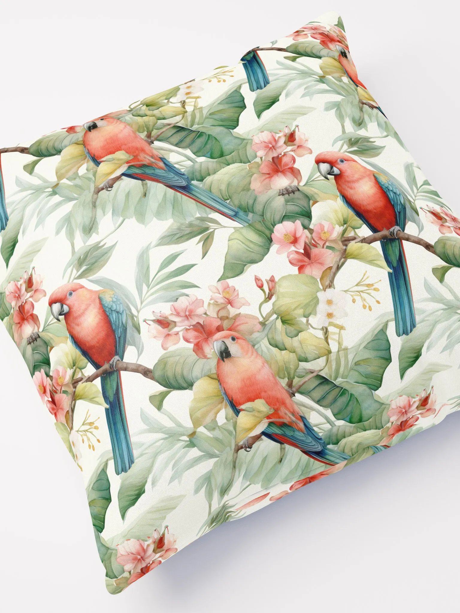 Pillow with parrot print product image (4)