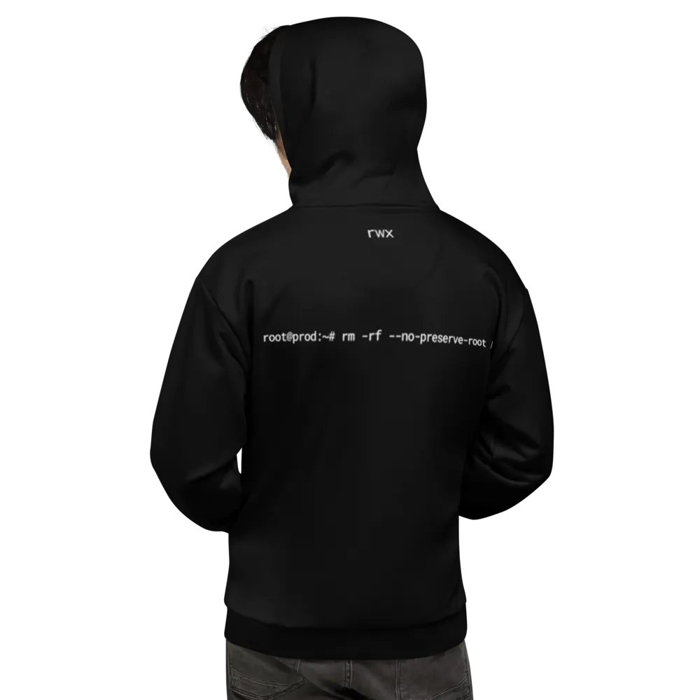 goodbye cruel world, rm -rf / hoodie (dark mode) product image (1)