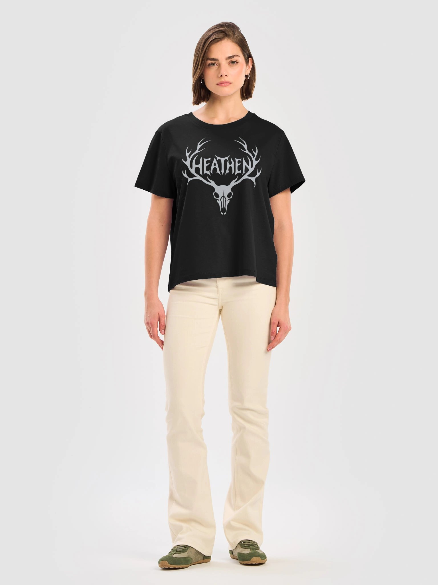 Eikþyrnir Women's Organic Ribbed Neck T-Shirt product image (1)