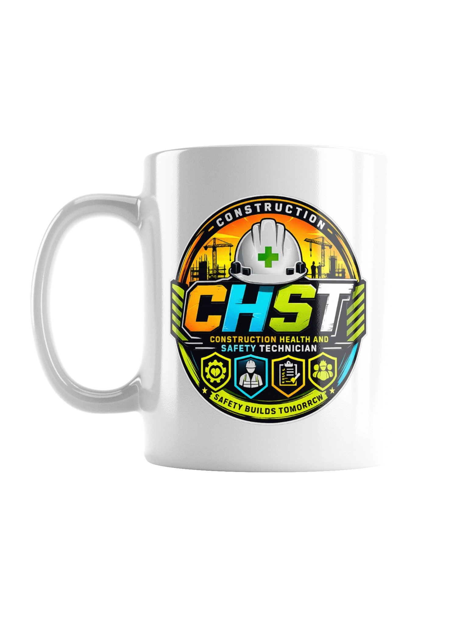 CHST White Glossy Mug – Construction Safety Professional | Safety Certification Gift for Construction & EHS Professionals product image (1)