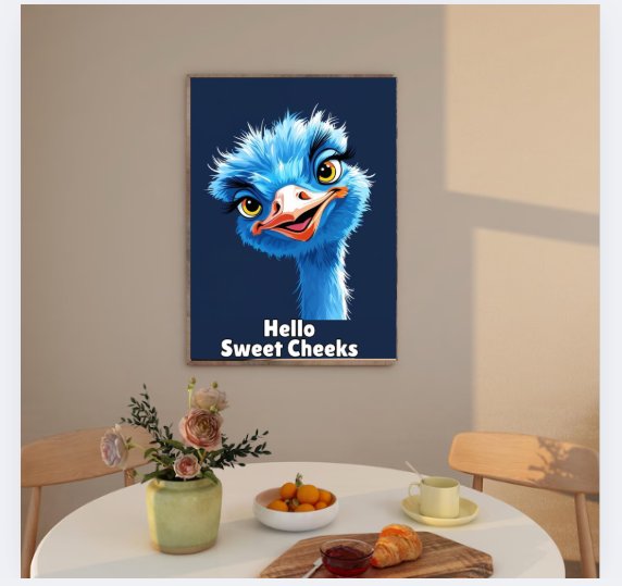 Ostrich Hello Sweet Cheeks Wall Art product image (2)