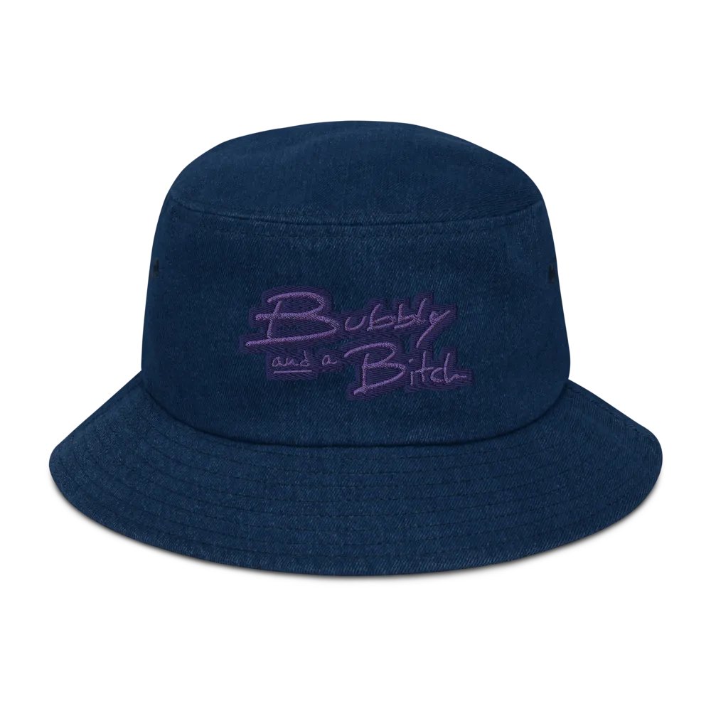 Bubbly and a B*tch (night) denim bucket hat product image (1)