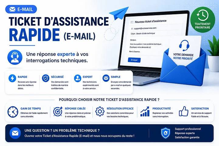 Ticket d'Assistance Rapide (E-mail) product image (1)