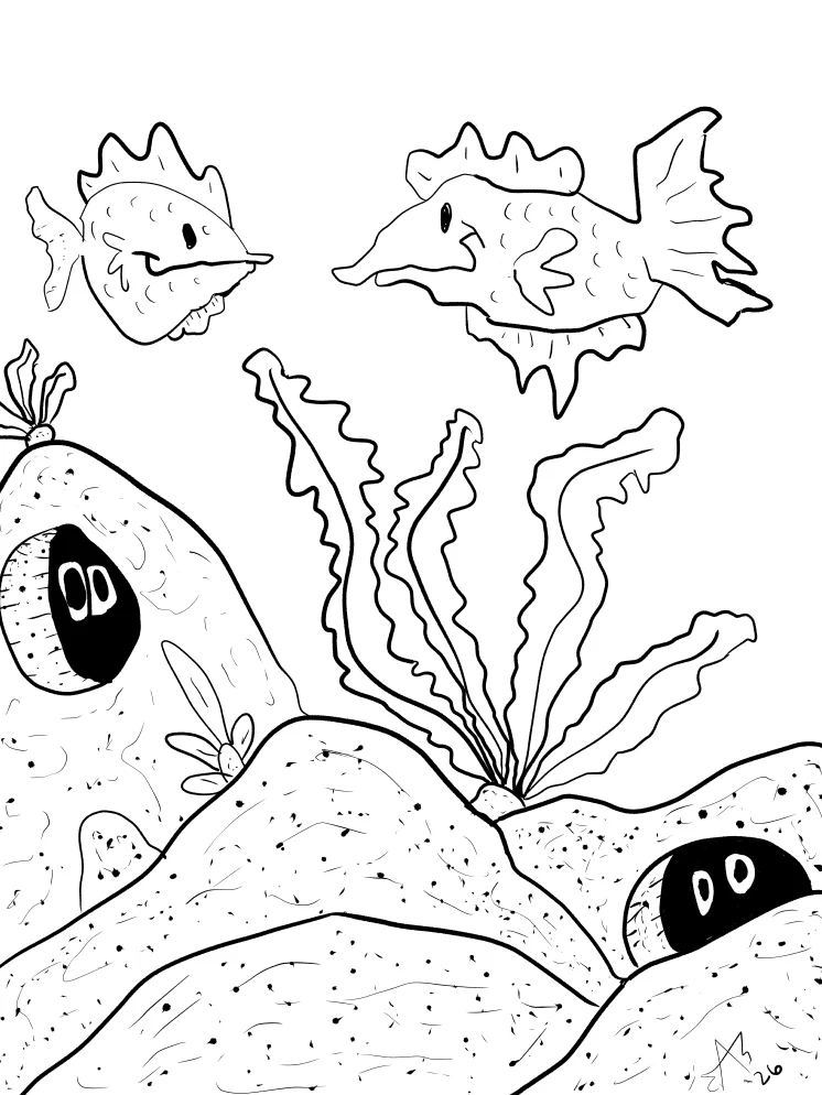 TSStechAngel's World - CaveFish Coloring Page product image (1)