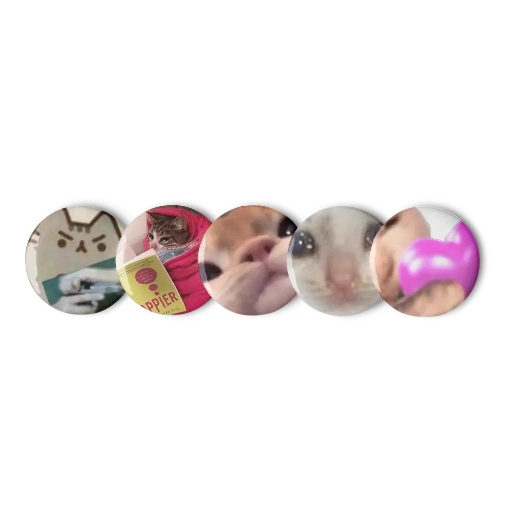 Set of Pin Buttons: Meme Cats 21 product image (1)
