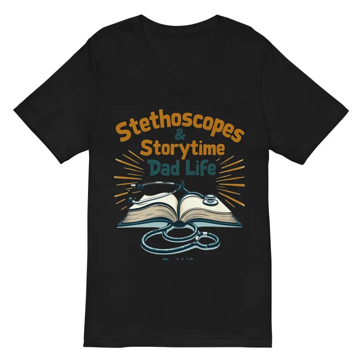 Stethoscopes & Storytime Dad Life v-neck Tee product image (3)