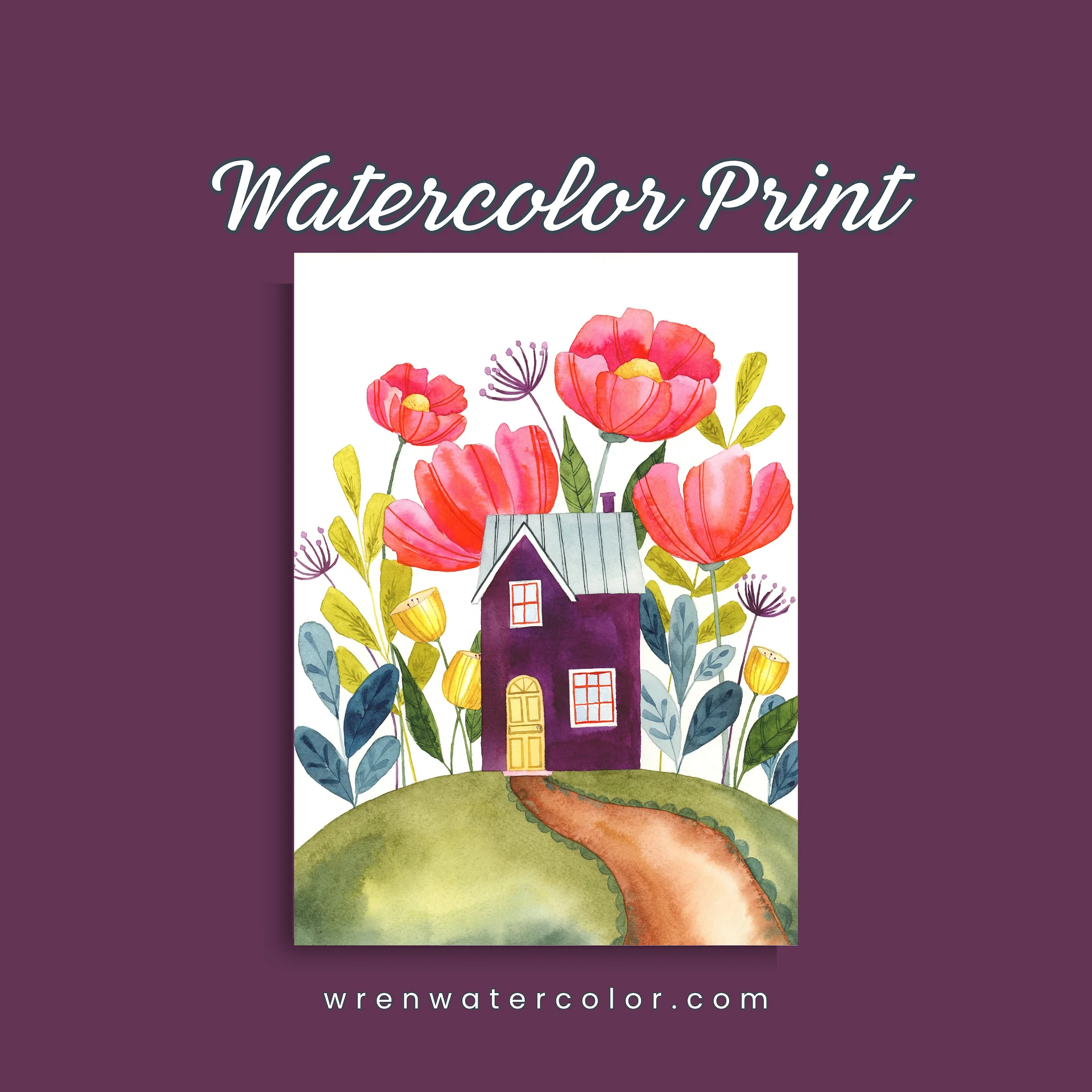 Floral Watercolor Print - Violet Haven - The BloomHouse Collection product image (1)