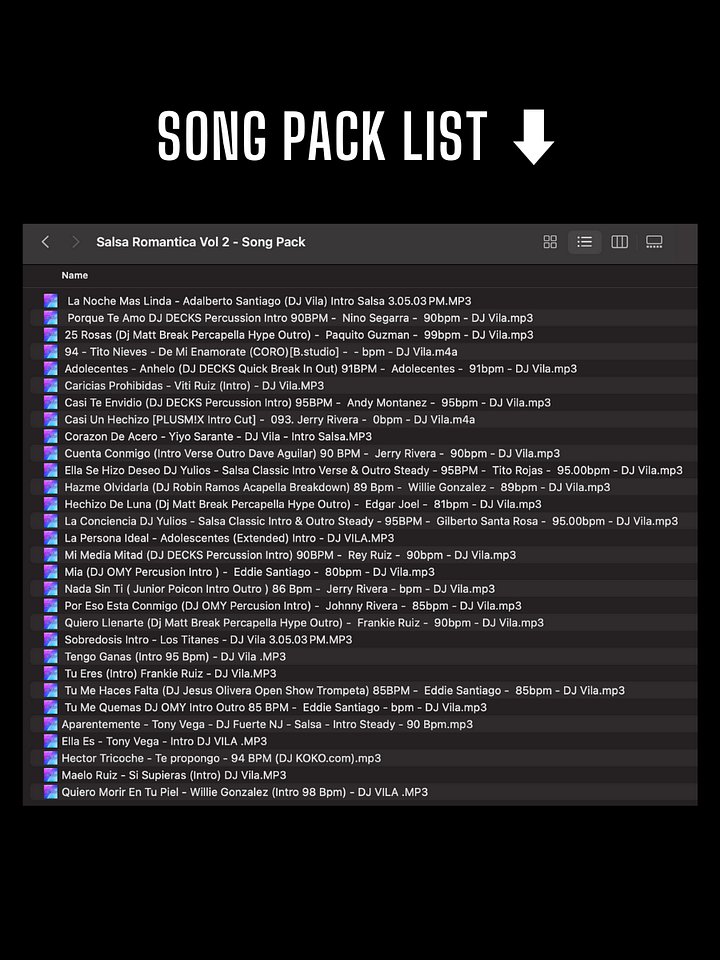 Salsa Romantica Mix Vol. 2 – Song Pack product image (2)