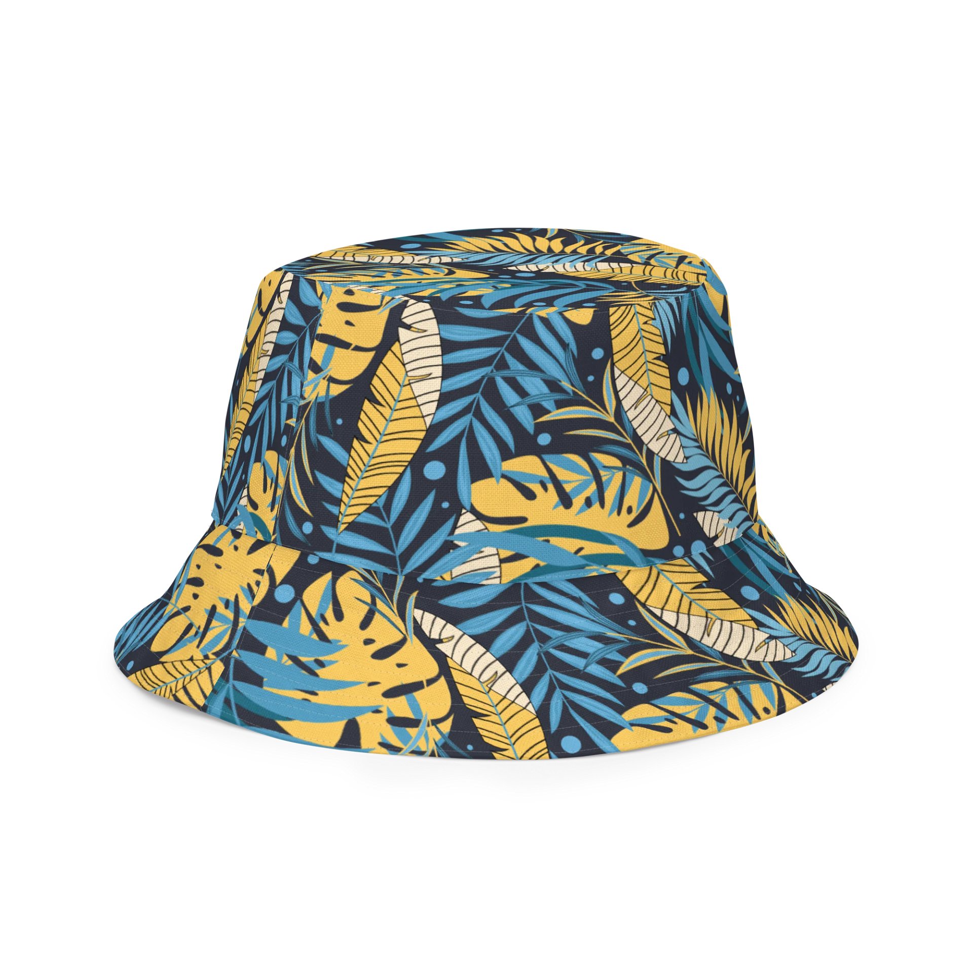 Trendy Reversible Bucket Hat with Vibrant Tropical Leaves product image (3)