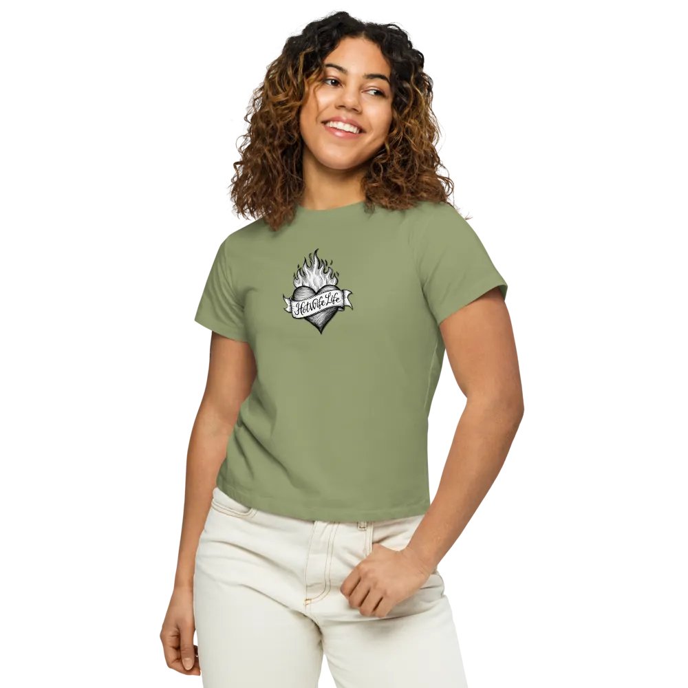 Hotwife Life Heart with banner high wasted women's T-shirt product image (50)