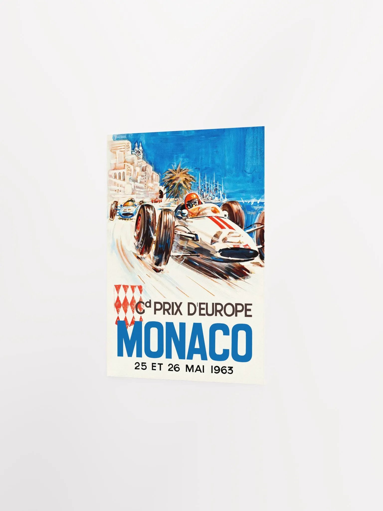 Monaco Vintage F1 Grand Prix, 1963 poster — Vintage Formula 1 poster, Monaco Grand Prix poster, retro travel poster product image (7)