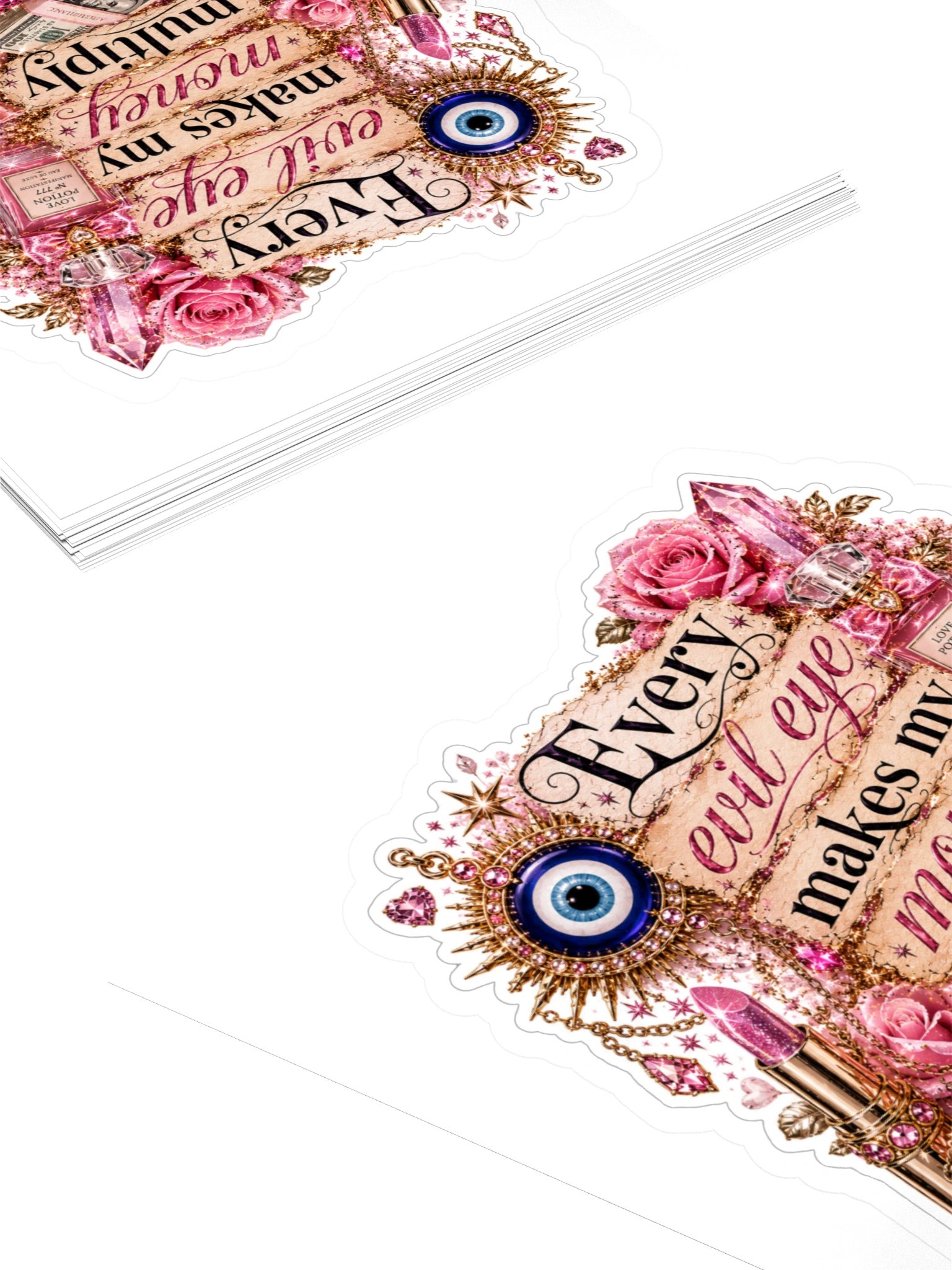 Evil eye transmute to money spell sticker product image (4)