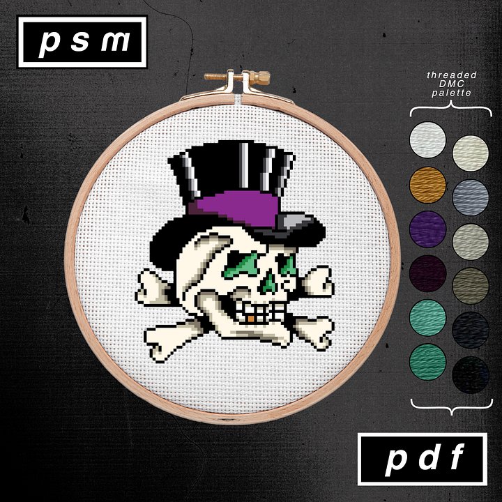Top Hat Crossbone Skull Pattern product image (1)