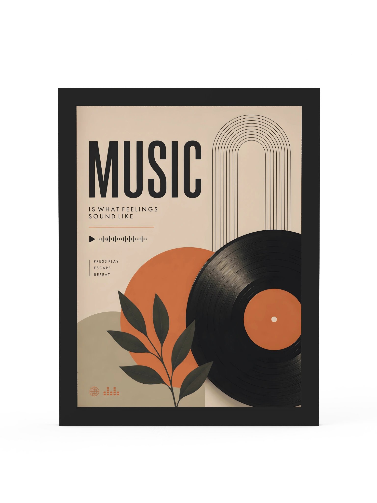 Music Is What Feelings Sound Like — Retro Music Boho Wall Art product image (1)