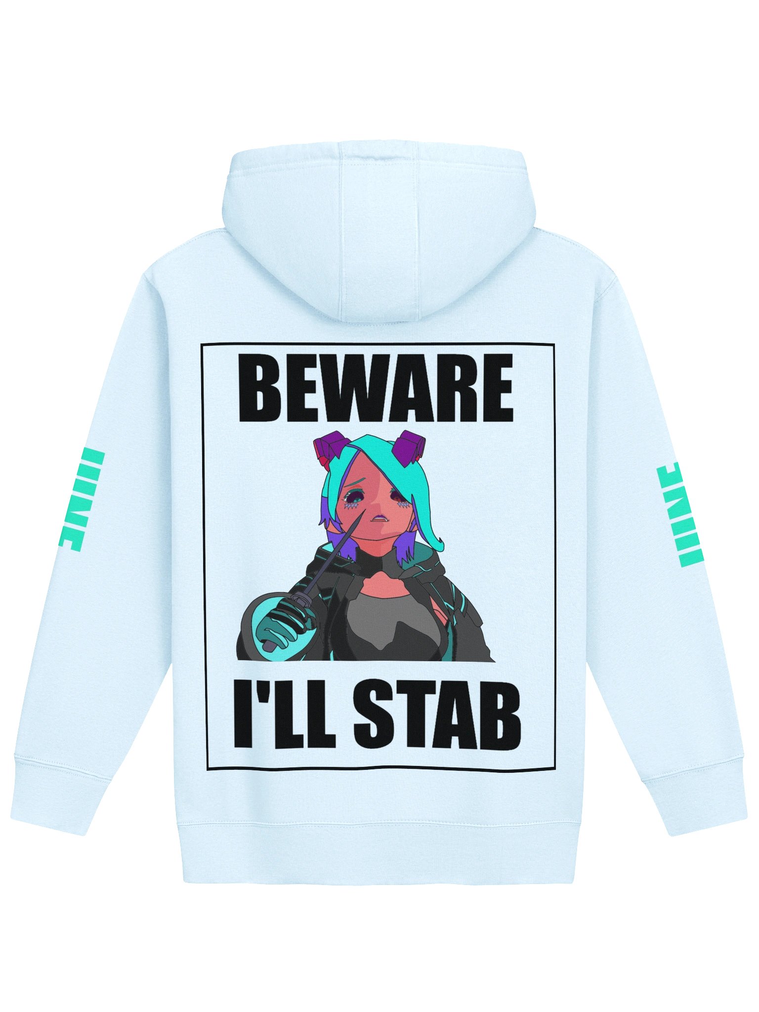 Beware I stab Hoodie - Black Outline product image (1)