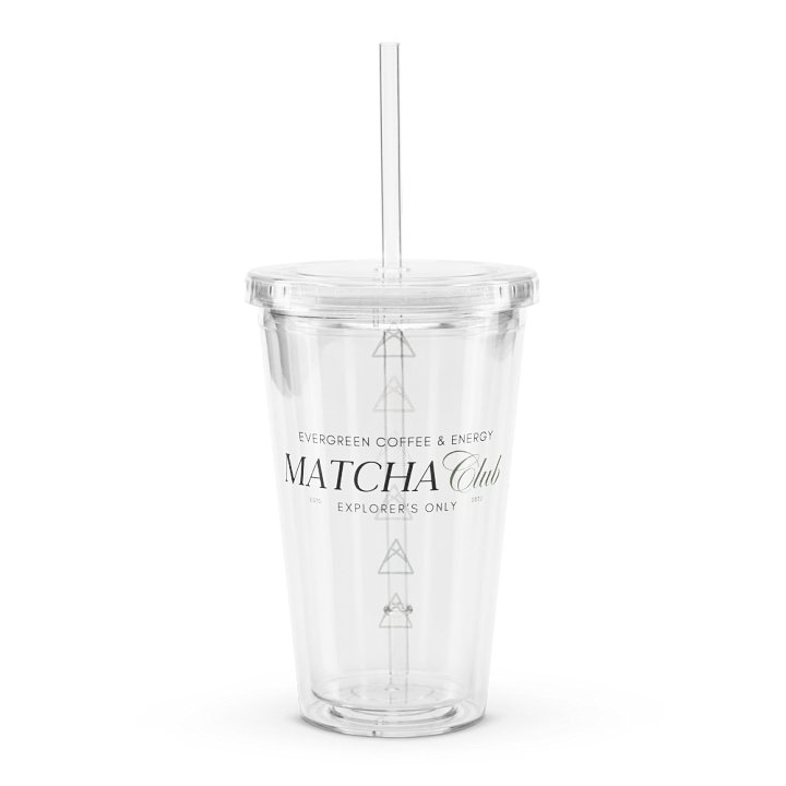Matcha Club Clear Plastic Tumbler | Sip Society product image (1)