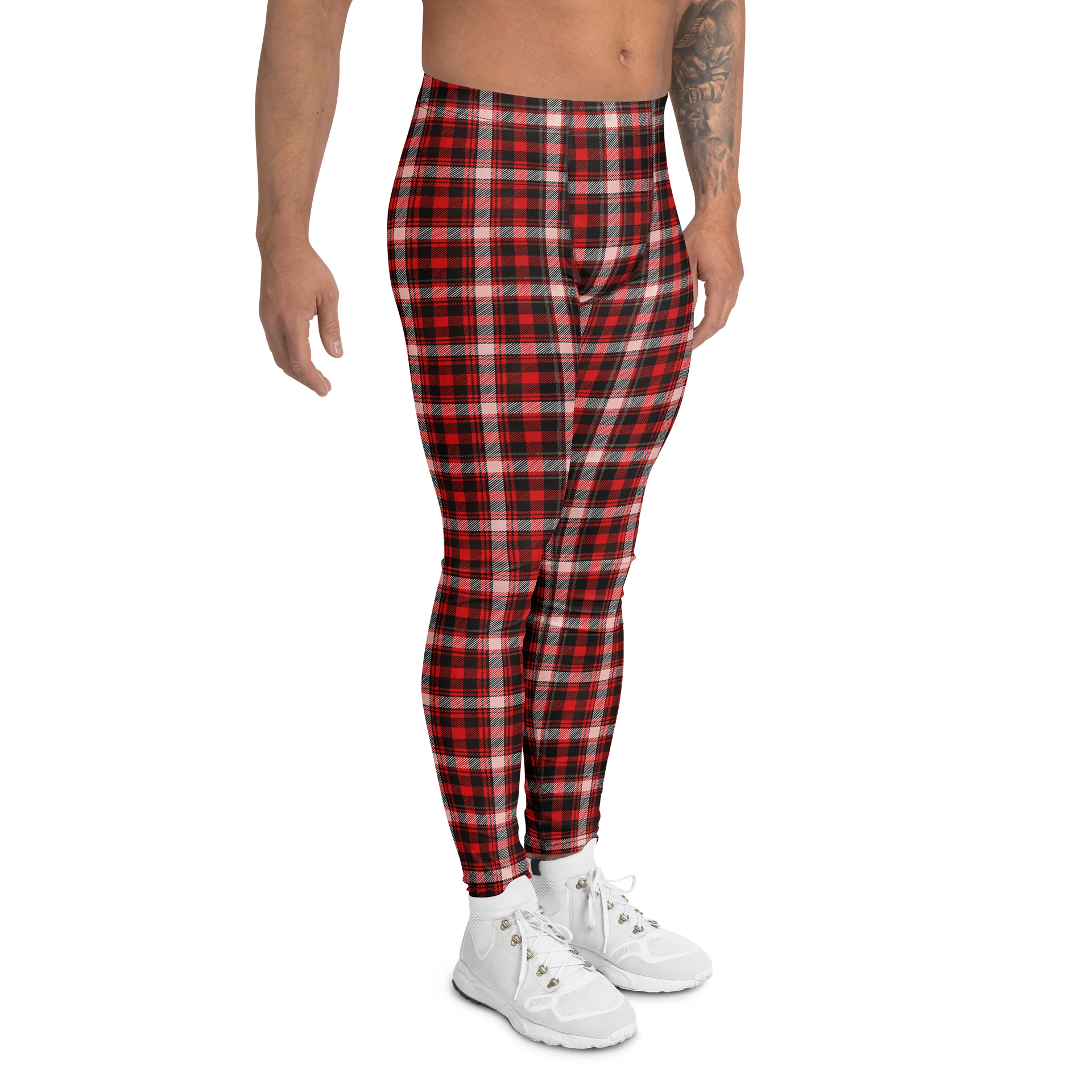 Comfortable Men's Leggings Buffalo Plaid Tartan product image (3)