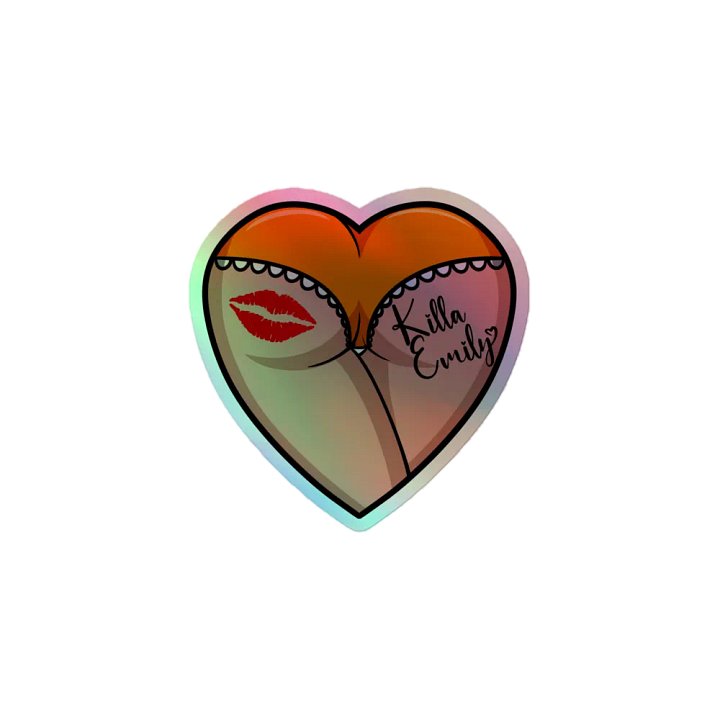 ORANGE HEART BUTT STICKER product image (1)