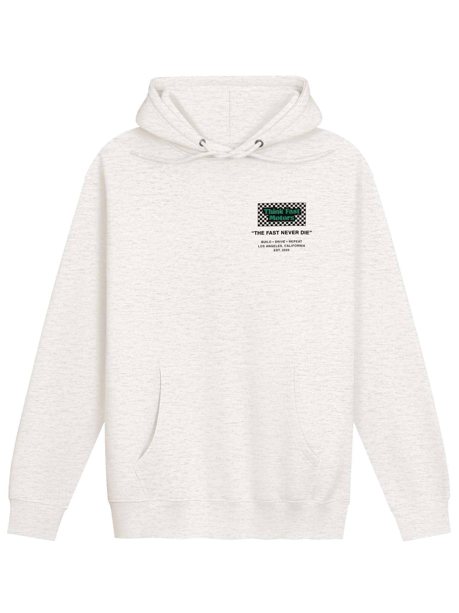 Think Fast “The Fast Never Die Hoodie” - Oatmeal Heather product image (1)