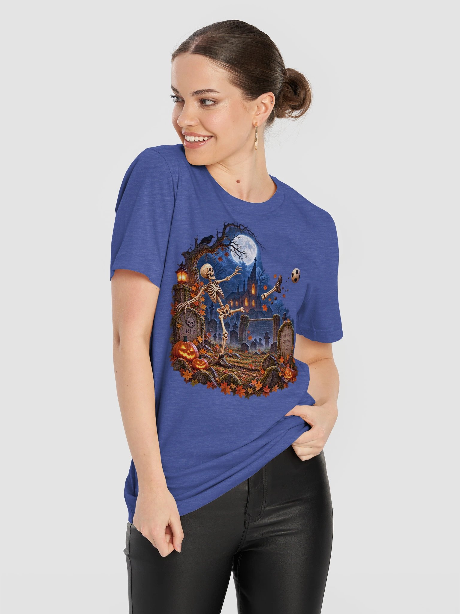 Gloriously Strange Halloween Graveyard Soccer Tee product image (11)