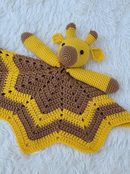 Crochet Giraffe Lovey Blanket Pattern, Safari Baby Comforter PDF Pattern - Crafting Happiness product image (2)