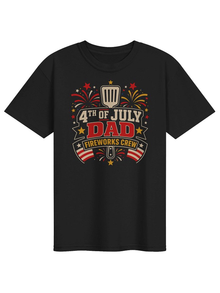 4th of July Dad T-Shirt | Bold Fireworks Crew Patriotic Tee product image (1)