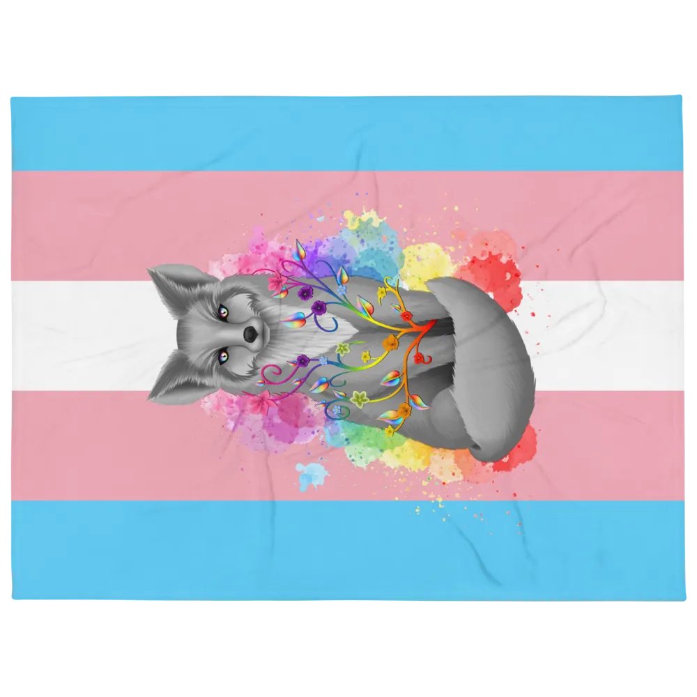 Transgender Pride Fox Blanket (2023) product image (1)