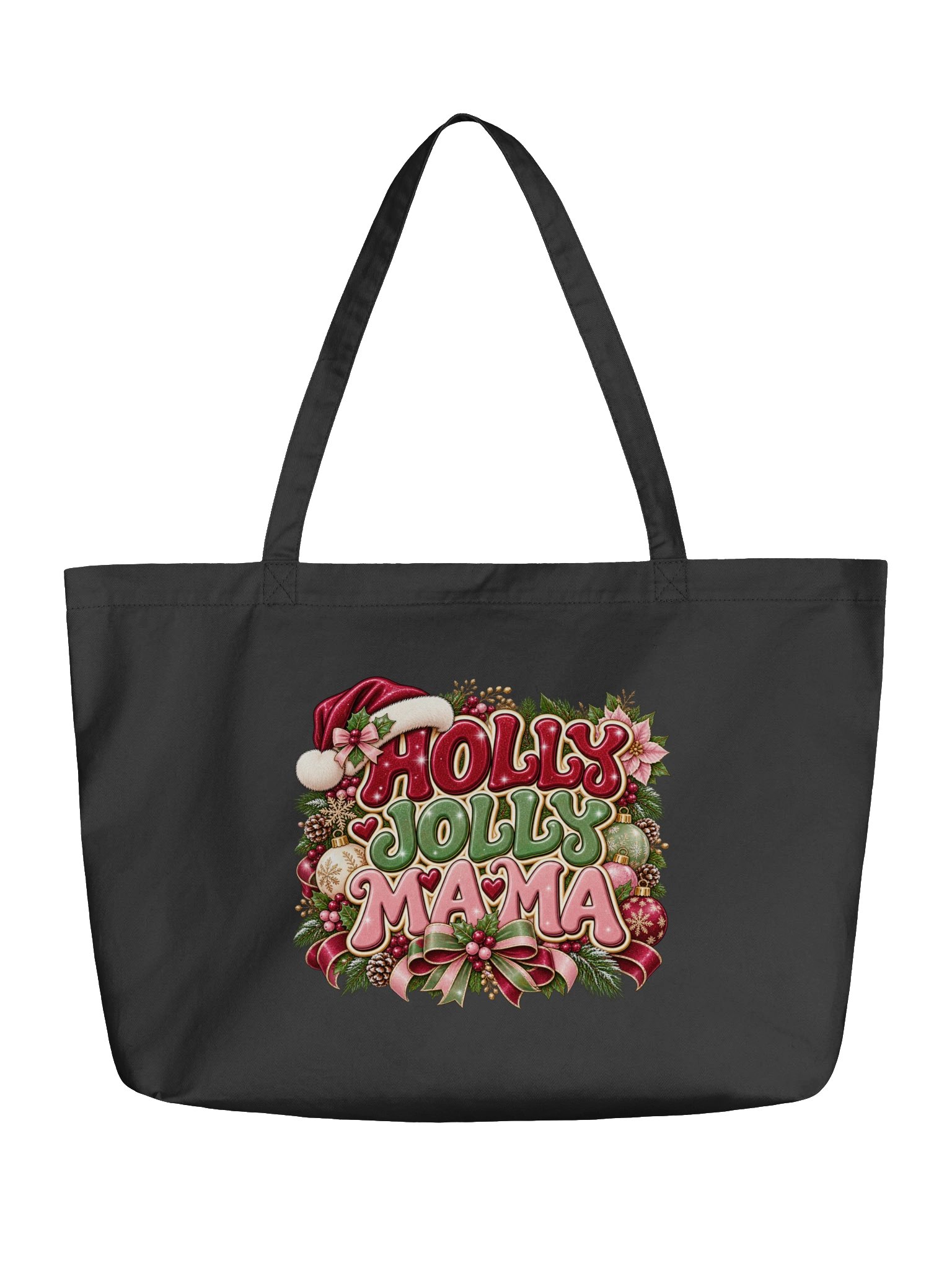 Holly Jolly Mama – Festive Christmas Tote Bag product image (1)