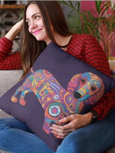 Psychedelic Dachshund #2 - Pillow product image (2)