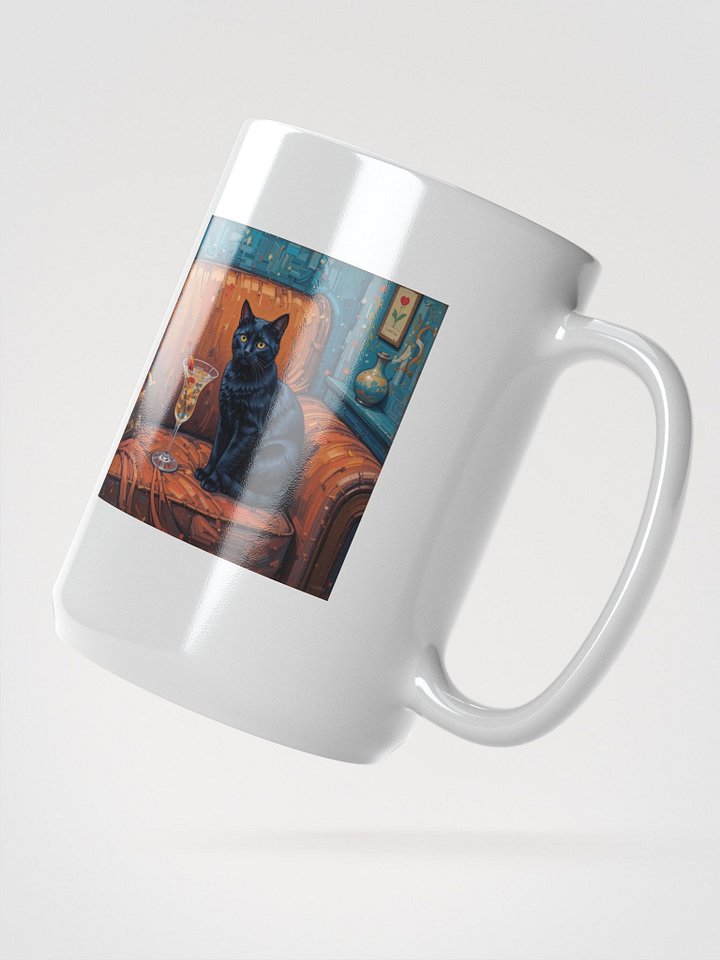 BLACK CAT ON COUCH NEXT TO MARTINI product image (2)