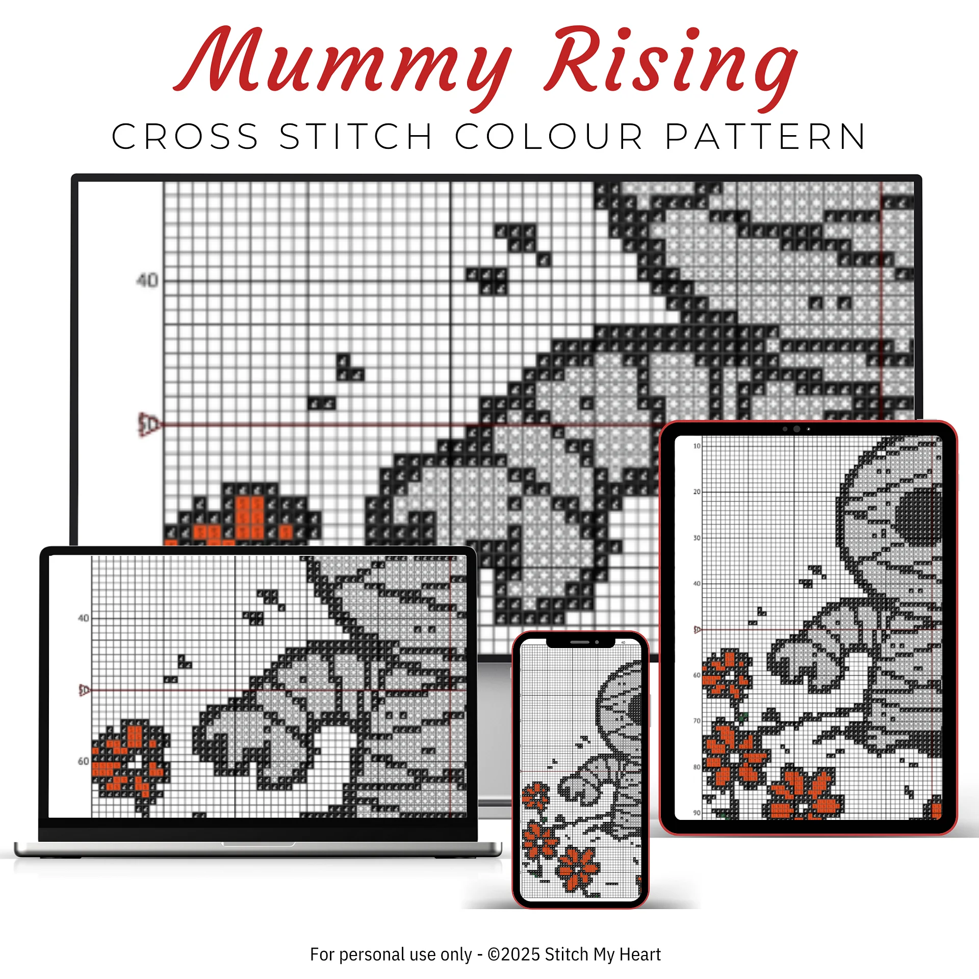Mummy Rising Cross Stitch Pattern product image (3)