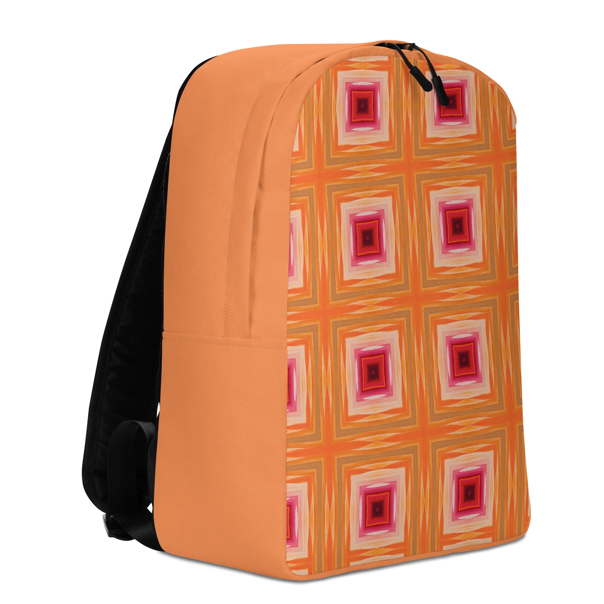 Retro Orange Geometric Backpack Minimal Pattern Everyday Bag product image (3)