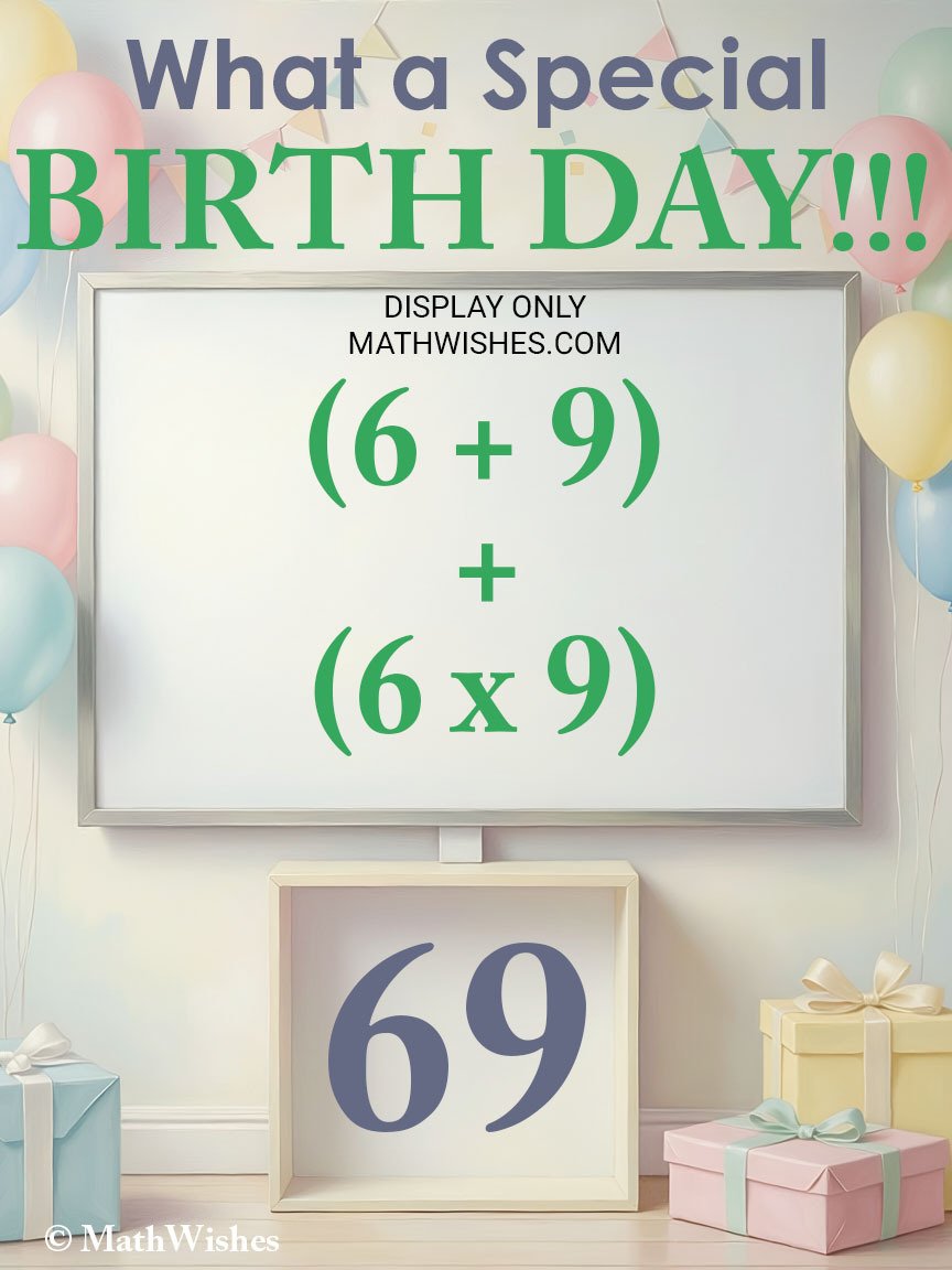 69th Birthday Card - Math Formula product image (1)